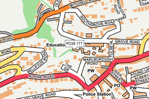 PO38 1TT map - OS OpenMap – Local (Ordnance Survey)