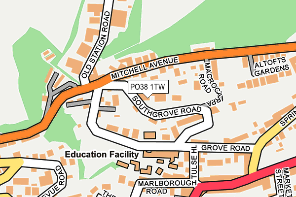PO38 1TW map - OS OpenMap – Local (Ordnance Survey)