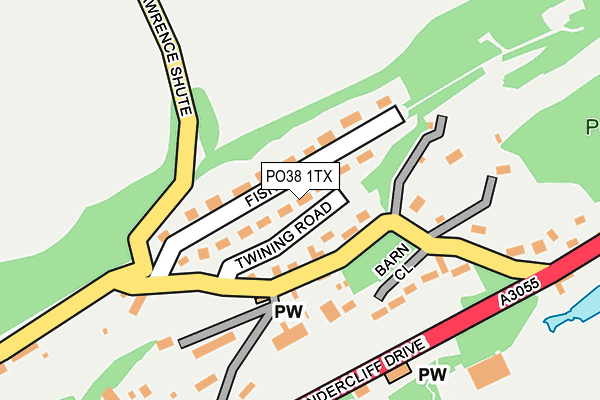 PO38 1TX map - OS OpenMap – Local (Ordnance Survey)