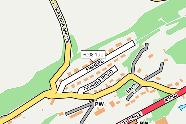 PO38 1UU map - OS OpenMap – Local (Ordnance Survey)