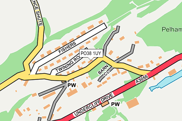 PO38 1UY map - OS OpenMap – Local (Ordnance Survey)