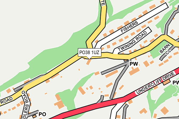 PO38 1UZ map - OS OpenMap – Local (Ordnance Survey)