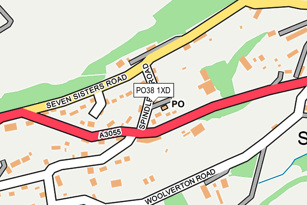 PO38 1XD map - OS OpenMap – Local (Ordnance Survey)