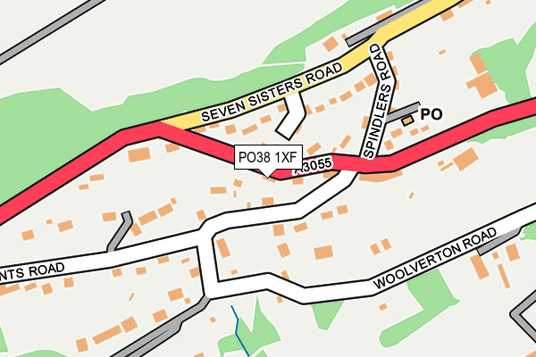PO38 1XF map - OS OpenMap – Local (Ordnance Survey)