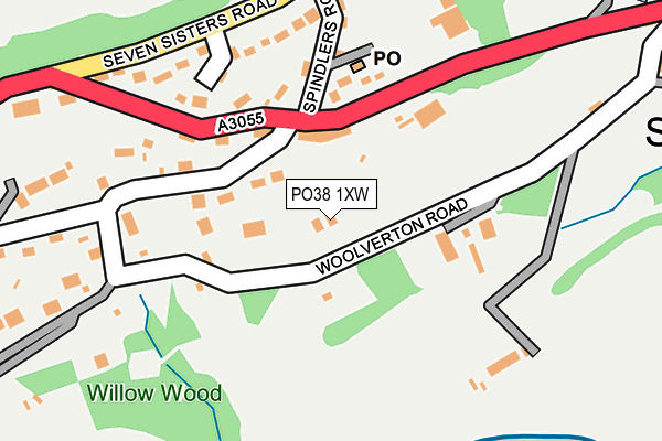 PO38 1XW map - OS OpenMap – Local (Ordnance Survey)