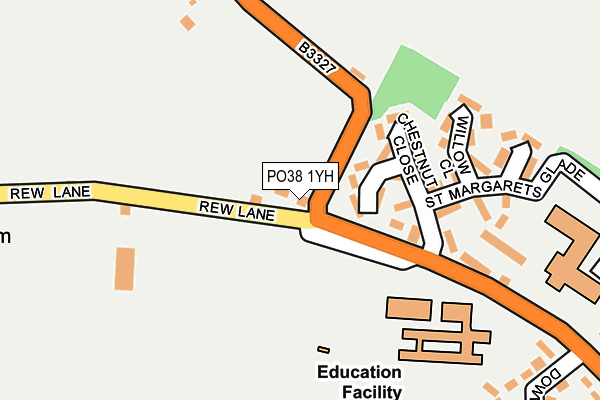 PO38 1YH map - OS OpenMap – Local (Ordnance Survey)