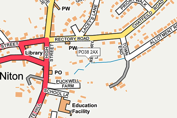 PO38 2AX map - OS OpenMap – Local (Ordnance Survey)