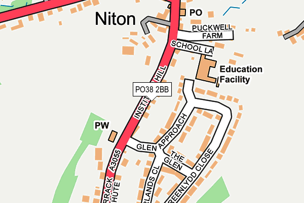 PO38 2BB map - OS OpenMap – Local (Ordnance Survey)