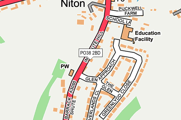 PO38 2BD map - OS OpenMap – Local (Ordnance Survey)