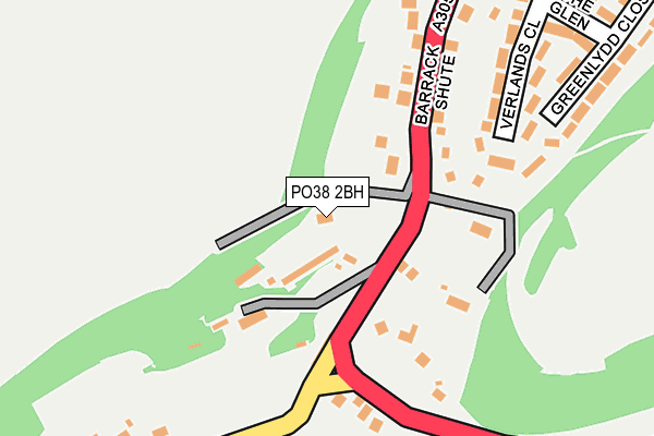 PO38 2BH map - OS OpenMap – Local (Ordnance Survey)