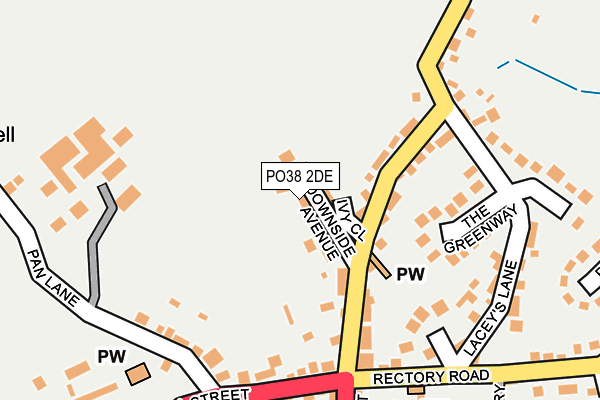 PO38 2DE map - OS OpenMap – Local (Ordnance Survey)