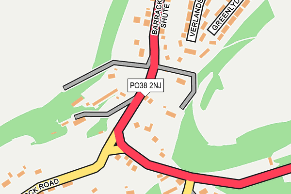 PO38 2NJ map - OS OpenMap – Local (Ordnance Survey)