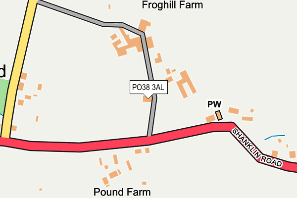 PO38 3AL map - OS OpenMap – Local (Ordnance Survey)