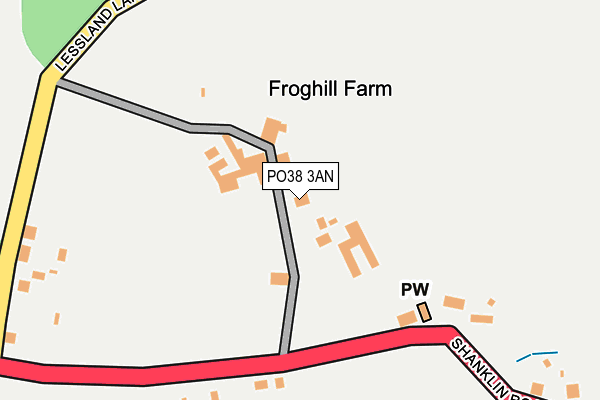 PO38 3AN map - OS OpenMap – Local (Ordnance Survey)