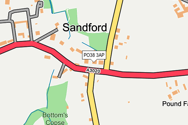 PO38 3AP map - OS OpenMap – Local (Ordnance Survey)