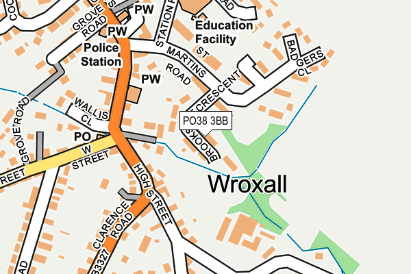 PO38 3BB map - OS OpenMap – Local (Ordnance Survey)