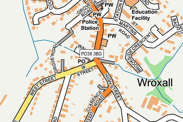 PO38 3BG map - OS OpenMap – Local (Ordnance Survey)