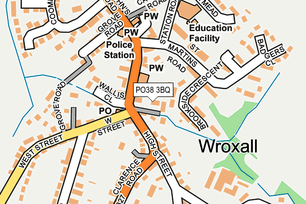 PO38 3BQ map - OS OpenMap – Local (Ordnance Survey)