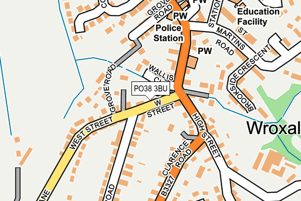 PO38 3BU map - OS OpenMap – Local (Ordnance Survey)