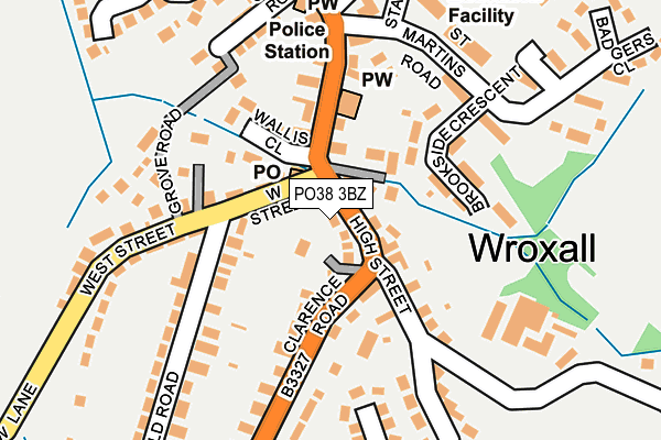 PO38 3BZ map - OS OpenMap – Local (Ordnance Survey)