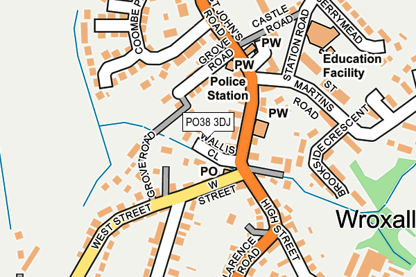PO38 3DJ map - OS OpenMap – Local (Ordnance Survey)