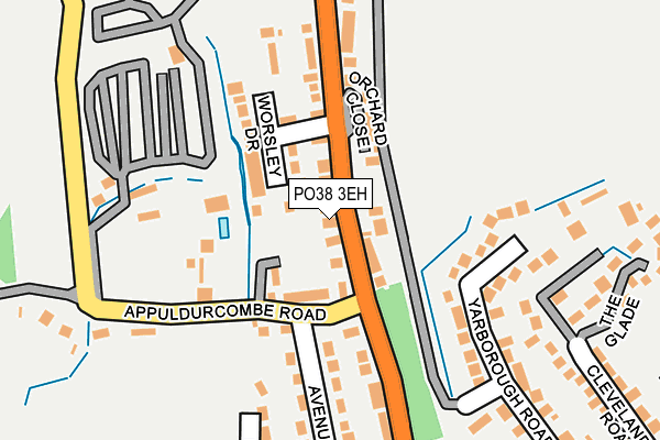 PO38 3EH map - OS OpenMap – Local (Ordnance Survey)