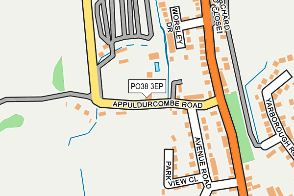PO38 3EP map - OS OpenMap – Local (Ordnance Survey)