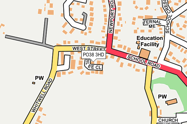 PO38 3HD map - OS OpenMap – Local (Ordnance Survey)