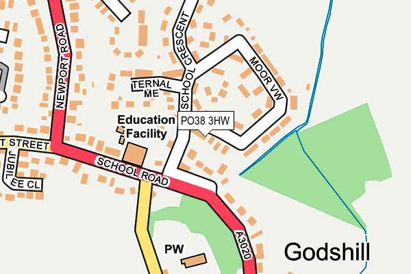 PO38 3HW map - OS OpenMap – Local (Ordnance Survey)