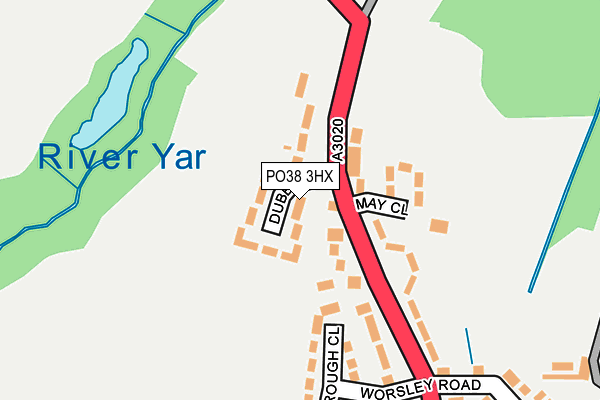 PO38 3HX map - OS OpenMap – Local (Ordnance Survey)