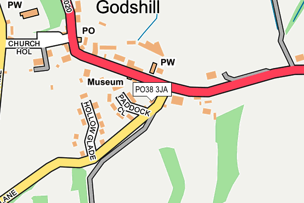 PO38 3JA map - OS OpenMap – Local (Ordnance Survey)