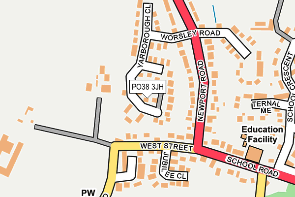 PO38 3JH map - OS OpenMap – Local (Ordnance Survey)