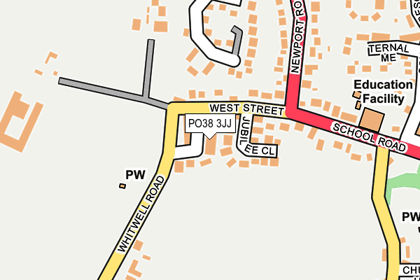 PO38 3JJ map - OS OpenMap – Local (Ordnance Survey)