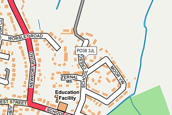 PO38 3JL map - OS OpenMap – Local (Ordnance Survey)