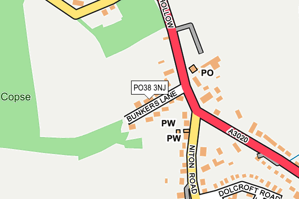 PO38 3NJ map - OS OpenMap – Local (Ordnance Survey)