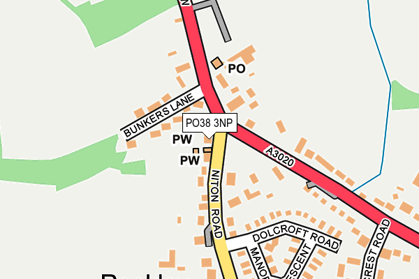 PO38 3NP map - OS OpenMap – Local (Ordnance Survey)