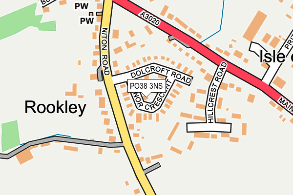 PO38 3NS map - OS OpenMap – Local (Ordnance Survey)