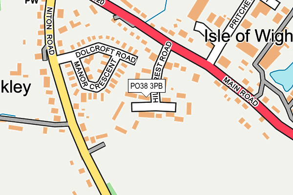 PO38 3PB map - OS OpenMap – Local (Ordnance Survey)