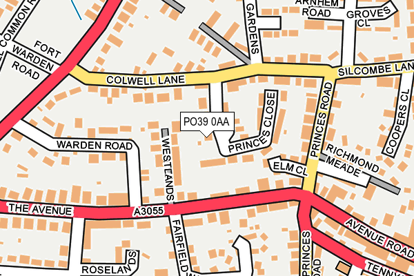 PO39 0AA map - OS OpenMap – Local (Ordnance Survey)