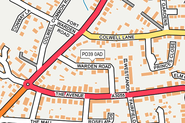 PO39 0AD map - OS OpenMap – Local (Ordnance Survey)