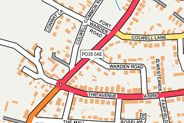 PO39 0AE map - OS OpenMap – Local (Ordnance Survey)