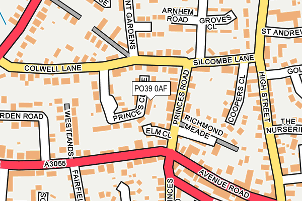 PO39 0AF map - OS OpenMap – Local (Ordnance Survey)