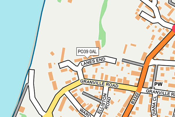 PO39 0AL map - OS OpenMap – Local (Ordnance Survey)