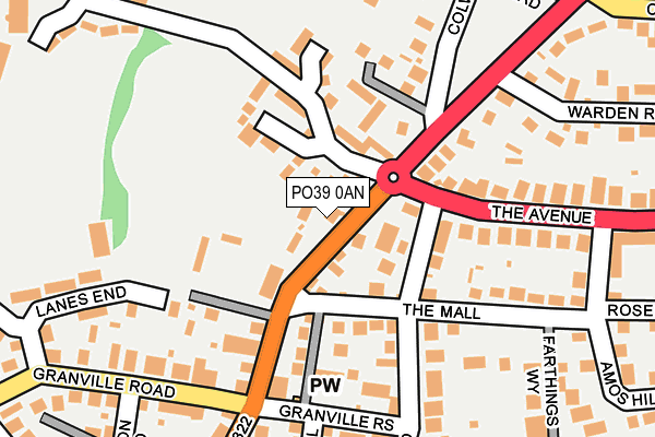 PO39 0AN map - OS OpenMap – Local (Ordnance Survey)