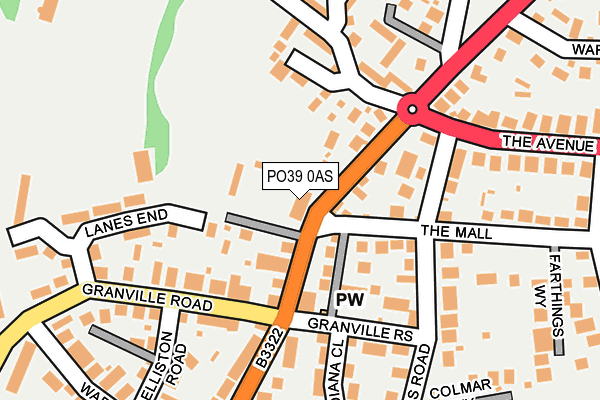 PO39 0AS map - OS OpenMap – Local (Ordnance Survey)