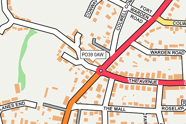 PO39 0AW map - OS OpenMap – Local (Ordnance Survey)