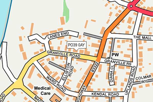 PO39 0AY map - OS OpenMap – Local (Ordnance Survey)