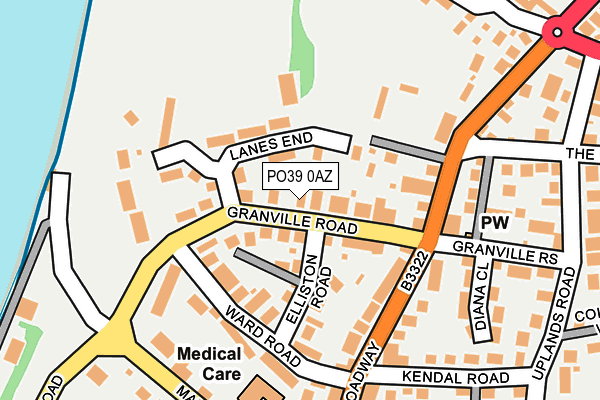 PO39 0AZ map - OS OpenMap – Local (Ordnance Survey)