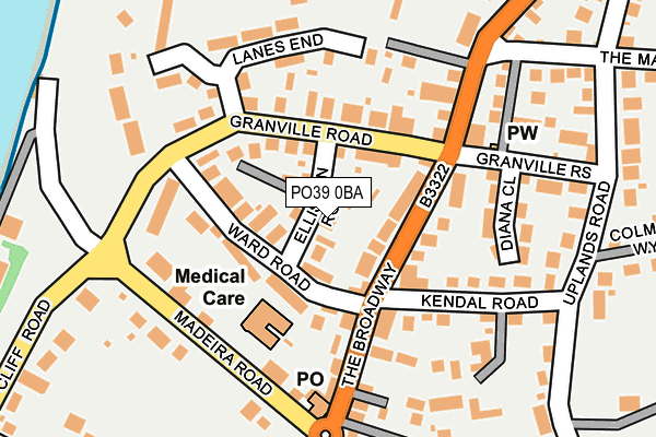 PO39 0BA map - OS OpenMap – Local (Ordnance Survey)