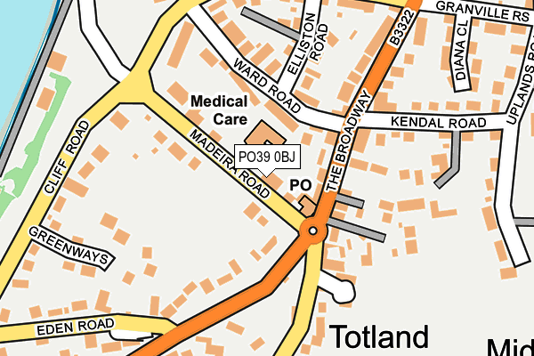 PO39 0BJ map - OS OpenMap – Local (Ordnance Survey)